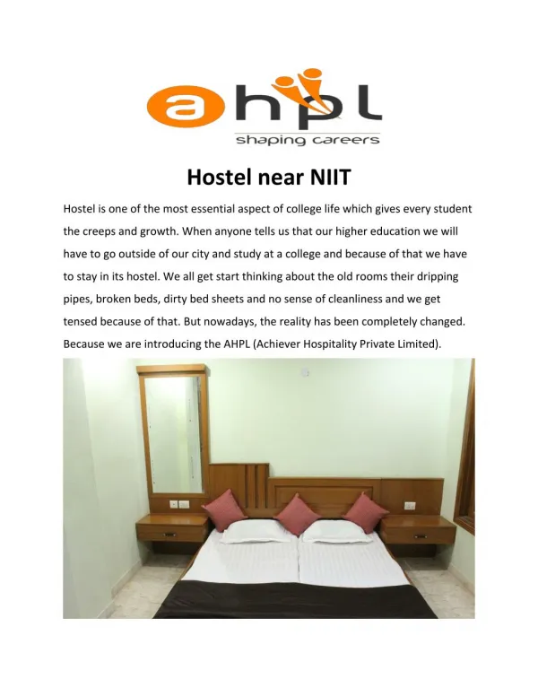 Hostel near NIIT