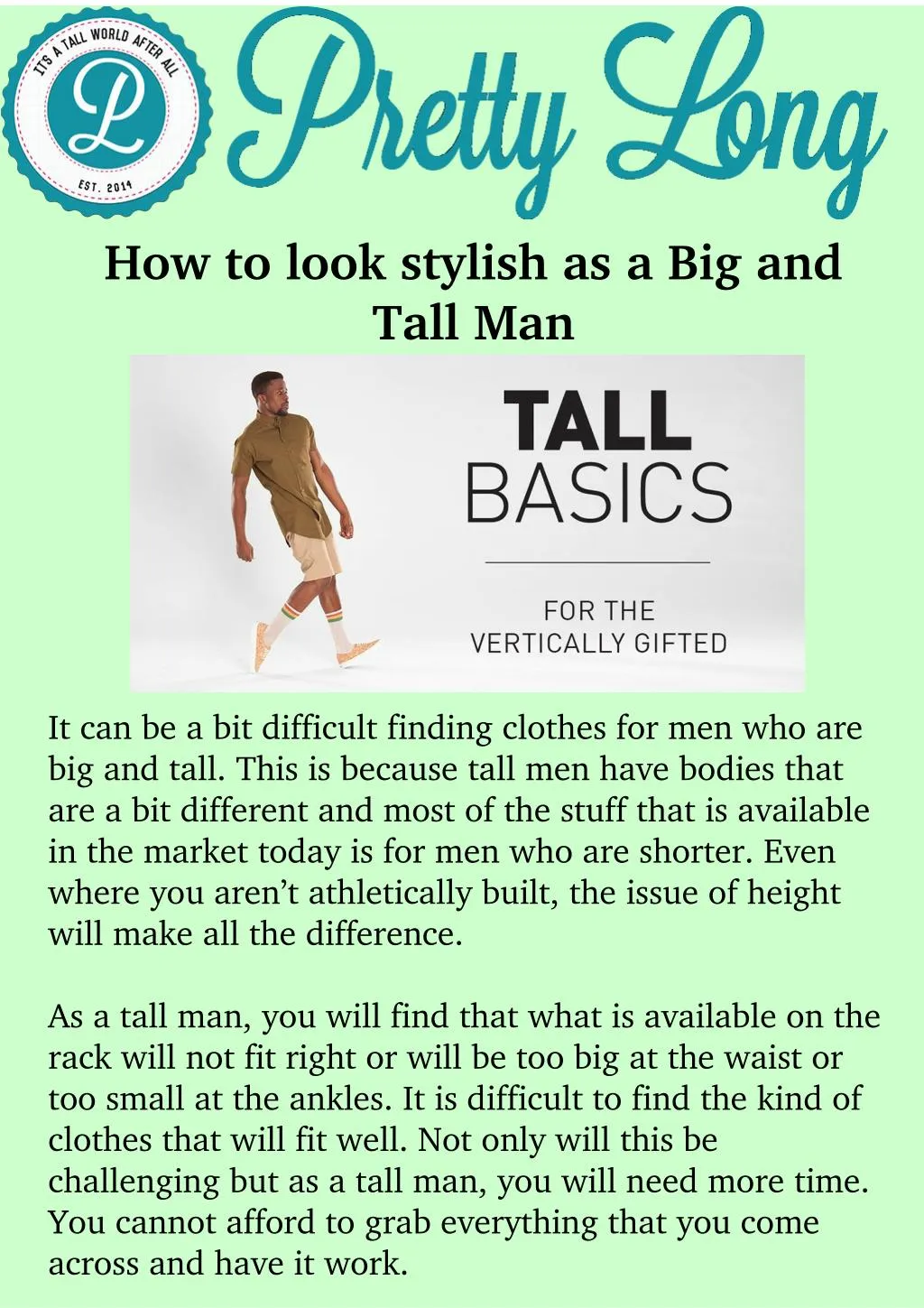 how to look stylish as a big and tall man