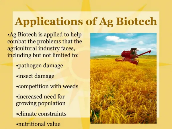 Applications of Ag Biotech