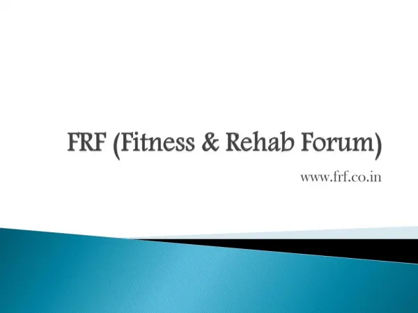 Physiotherapy in Chennai - FRF
