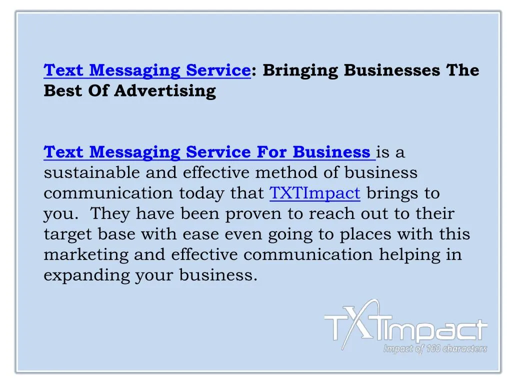 text messaging service bringing businesses