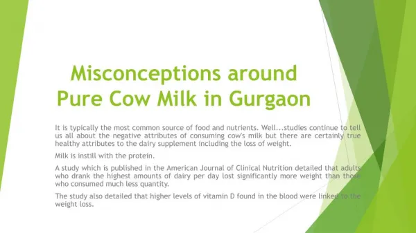 Misconceptions Around Pure Cow Milk in Gurgaon