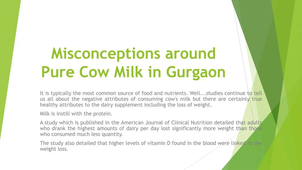 misconceptions around pure cow milk in gurgaon