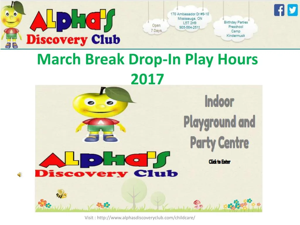 march break drop in play hours 2017