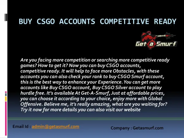 Buy CSGO accounts competitive ready game