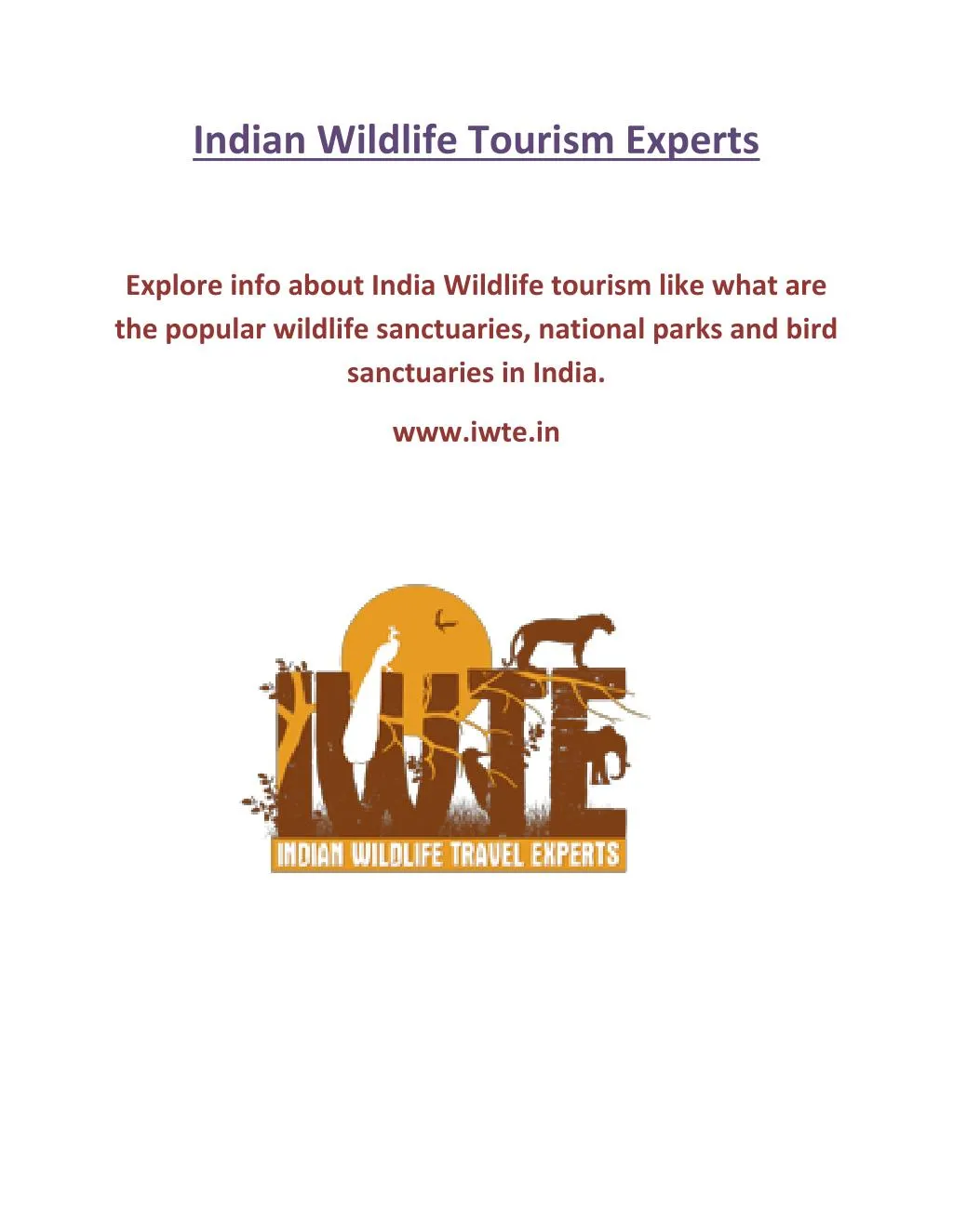 indian wildlife tourism experts