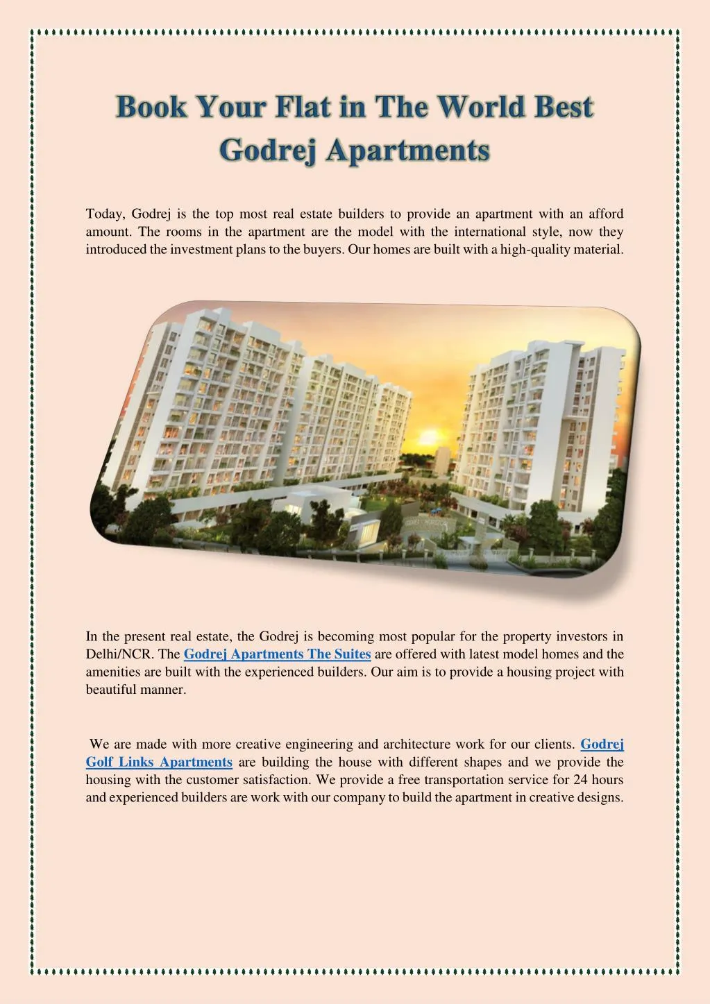 book your flat in the world best godrej apartments