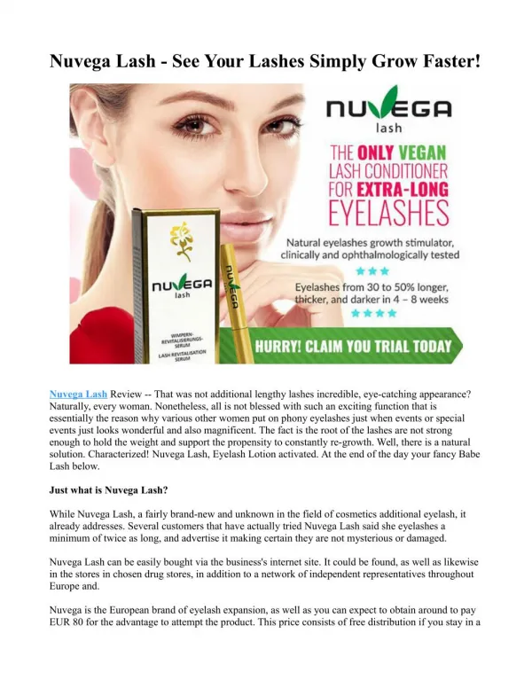 Exactly where To purchase Nuvega Lash?