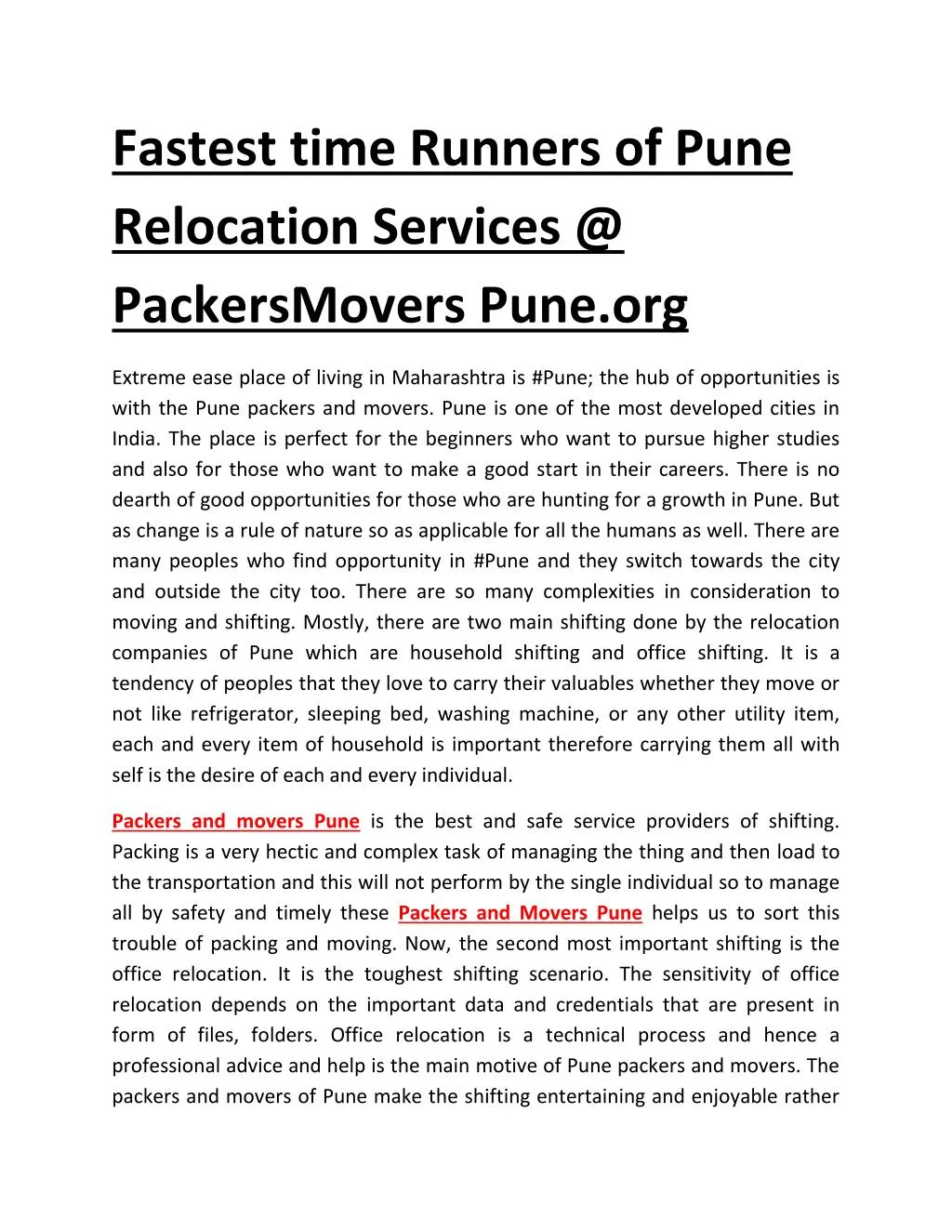 fastest time runners of pune relocation services