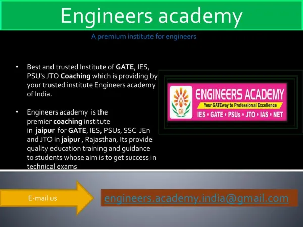 Join Excellent Caoching for GATE 2018- Engineers Academy