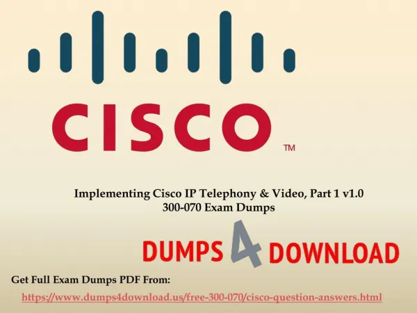 Updated Cisco 300-070 Exam Dumps - Money Back Guarantee
