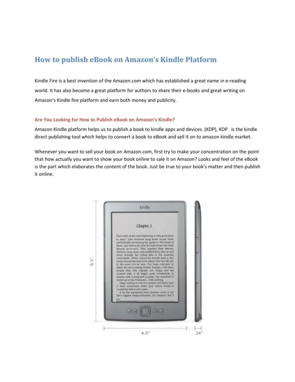 How to publish eBook on Amazon’s Kindle Platform