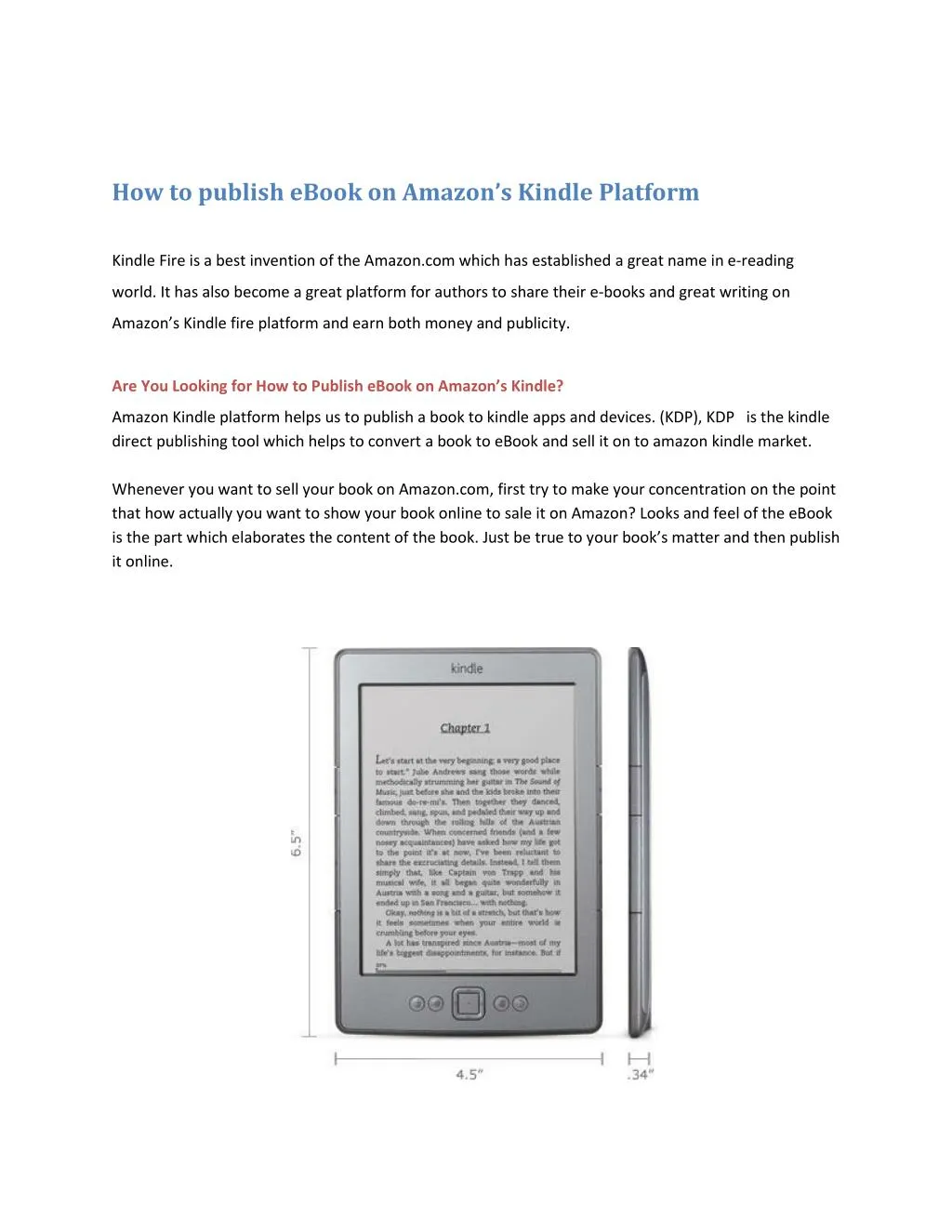 how to publish ebook on amazon s kindle platform