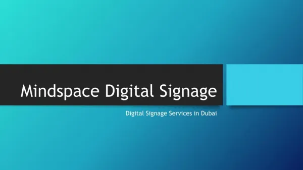 Digital Signage Services in Dubai