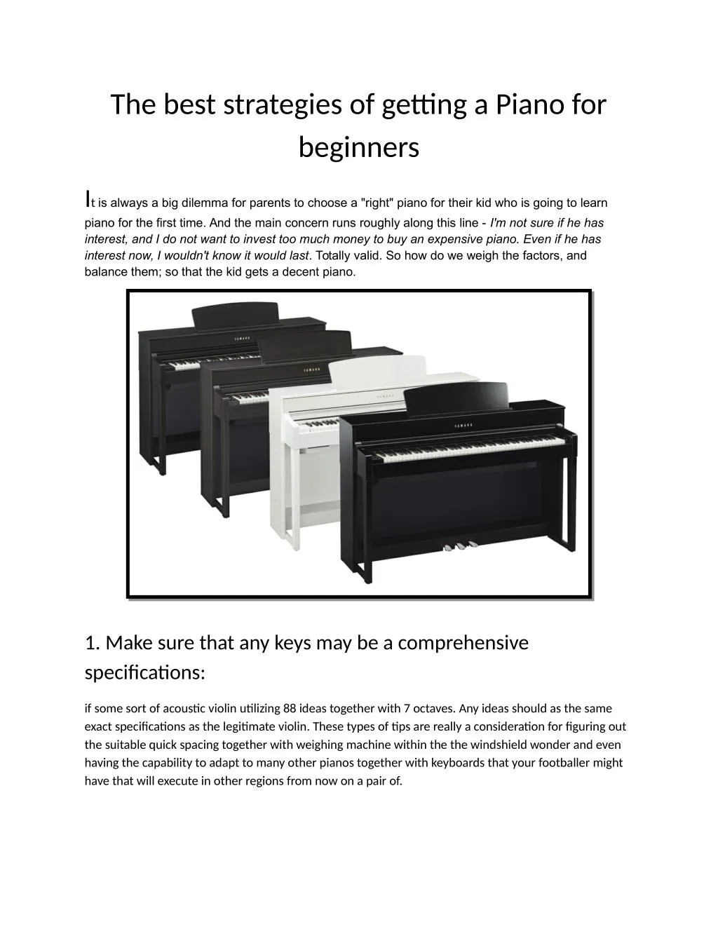 the best strategies of getting a piano