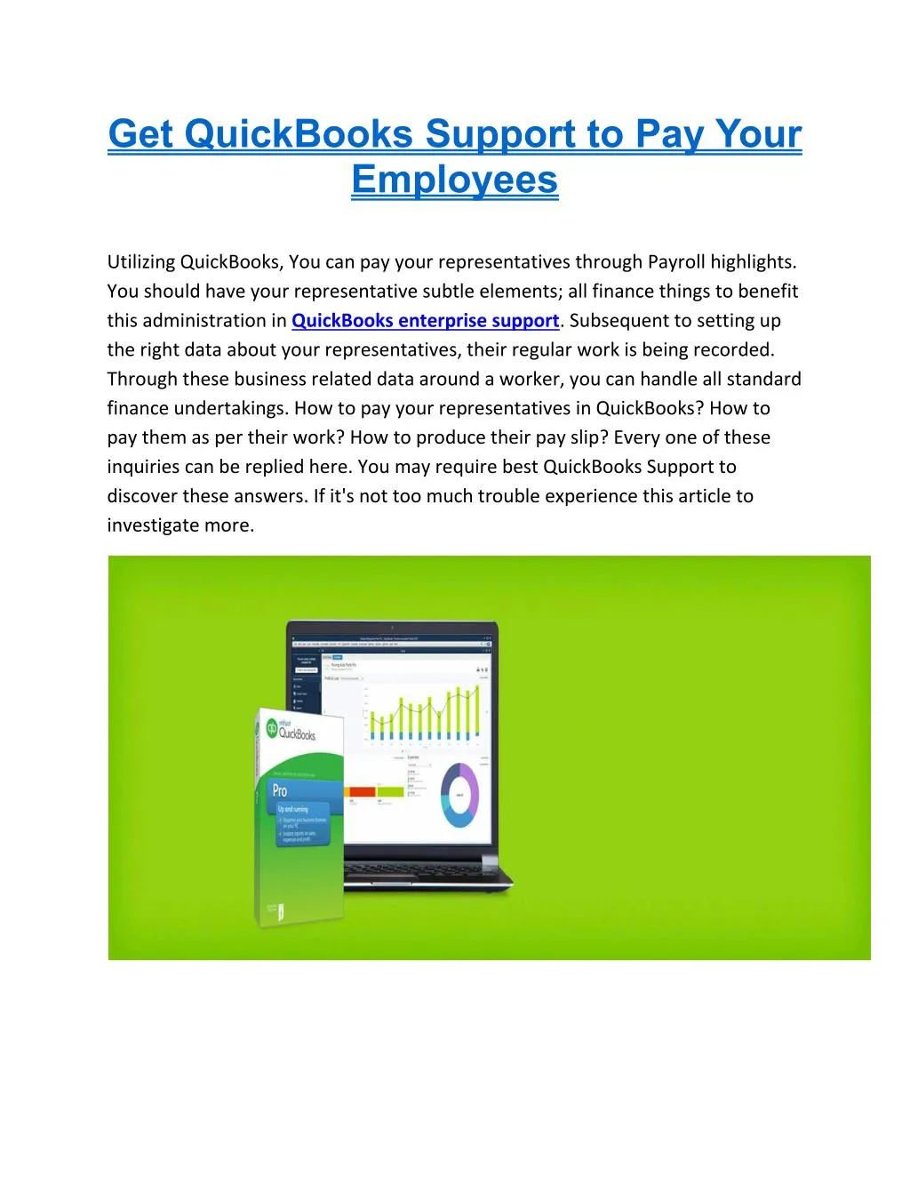 get quickbooks support to pay your employees