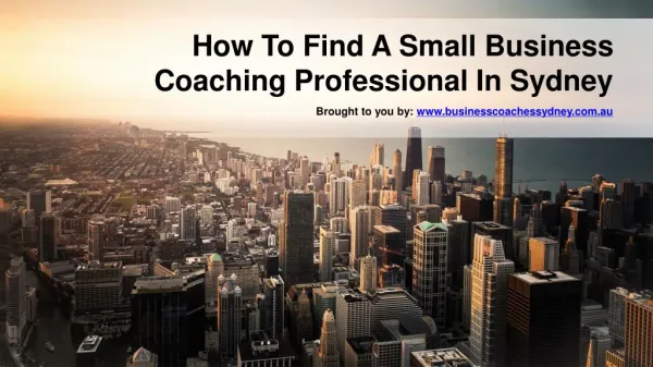 How To Find A Small Business Coaching Professional In Sydney