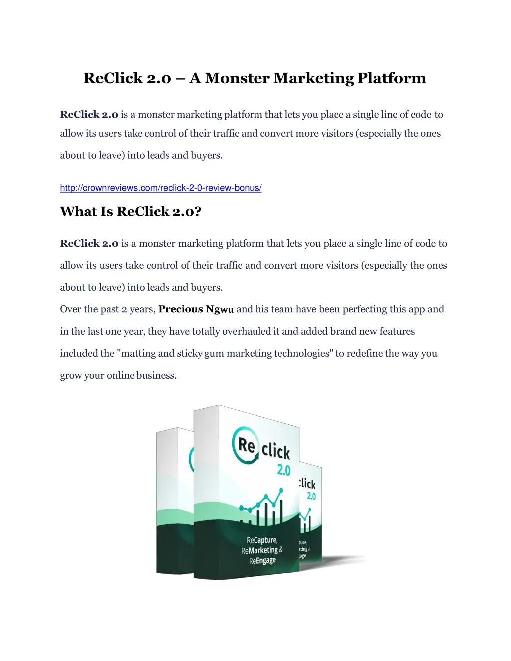 reclick 2 0 a monster marketing platform