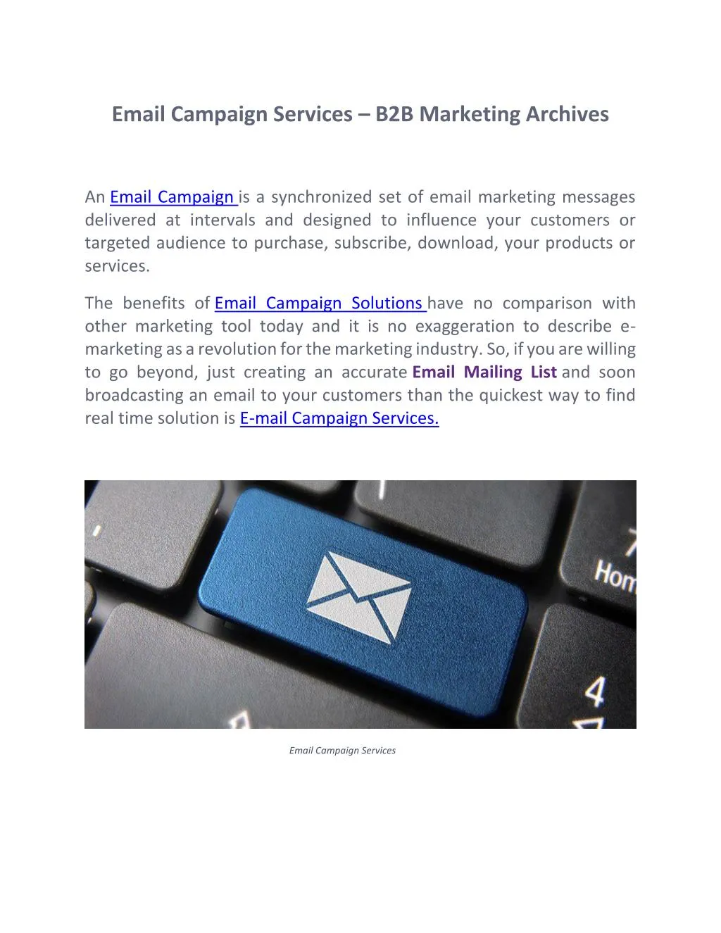 email campaign services b2b marketing archives