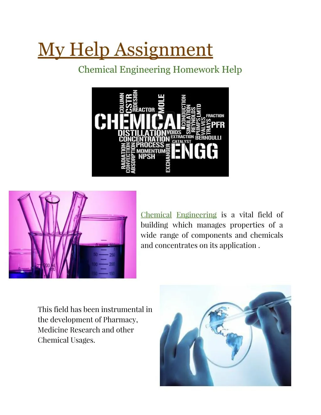 my help assignment chemical engineering homework