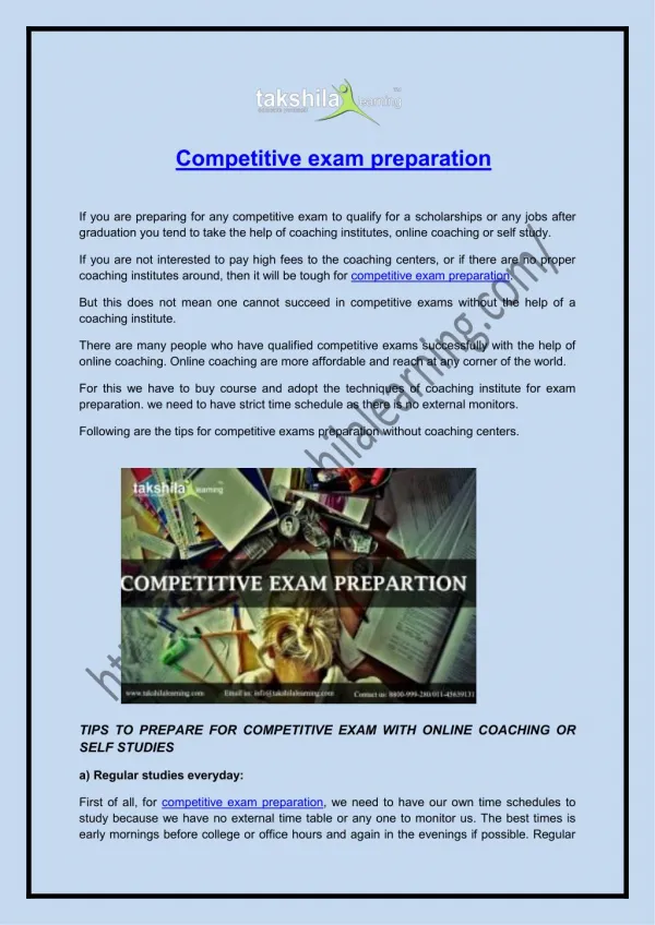 Competitive exam preparation