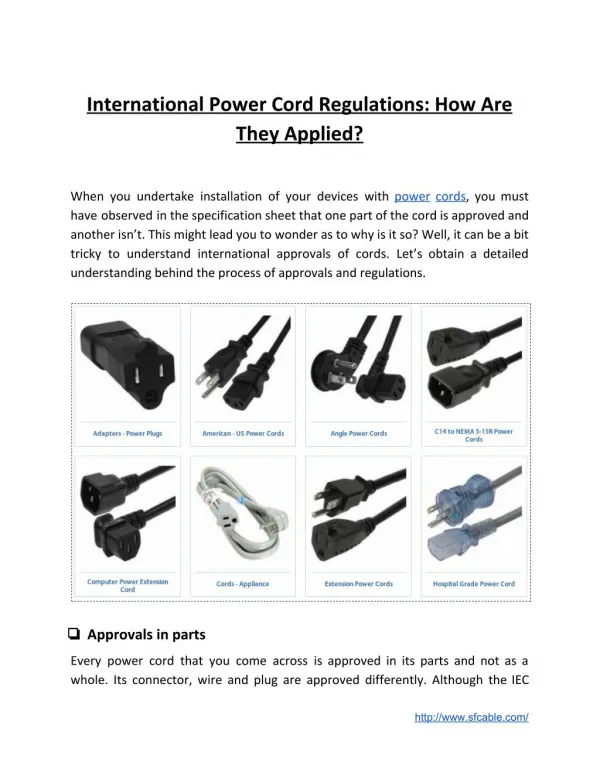 International Power Cord Regulations: How Are They Applied?