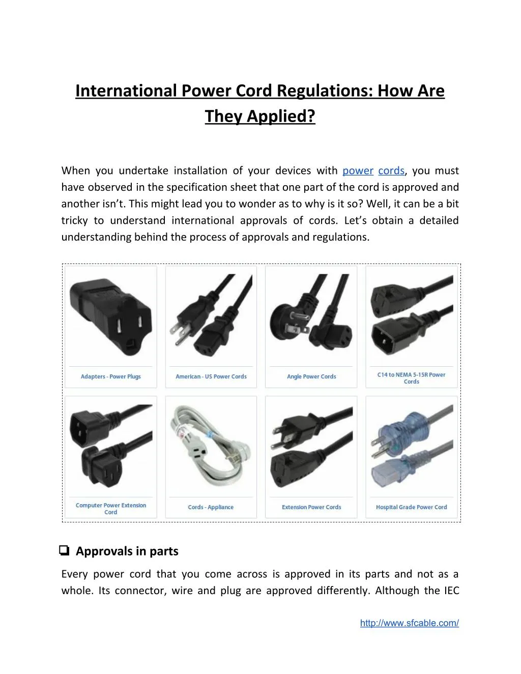 international power cord regulations how are they
