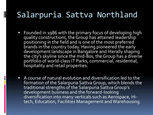 Salarpuria Sattva Northland |Hennur Rd, Bangalore|4BHK Luxury house