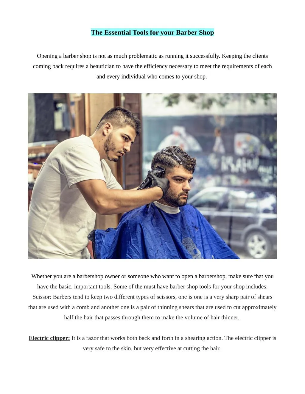the essential tools for your barber shop