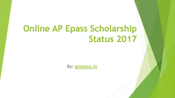 Online AP Epass Scholarship Status 2017