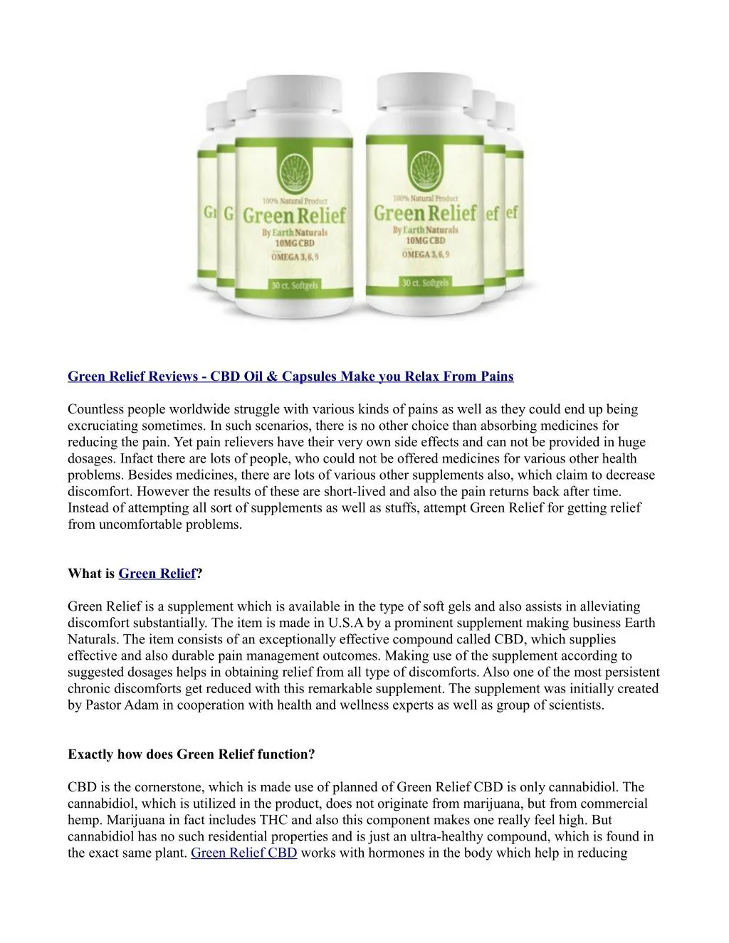green relief reviews cbd oil capsules make