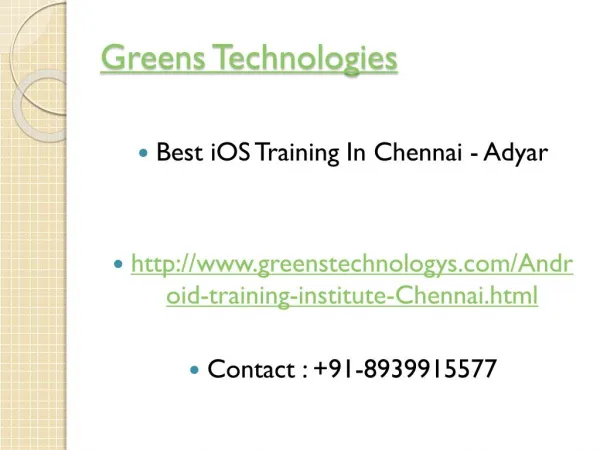 Ios training in Chennai -8939915577