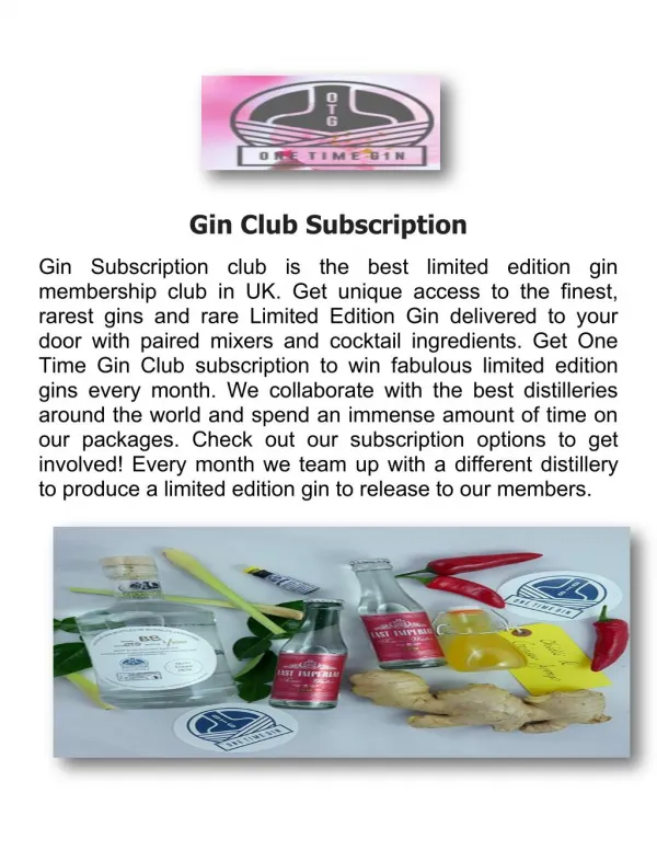 Gin Club Subscription
