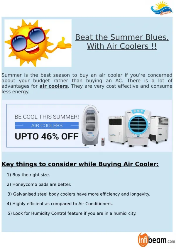 Beat the Summer Blues, With Air Coolers !!