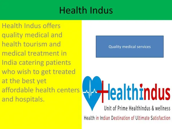 Health Tourism Abroad - Healthindus