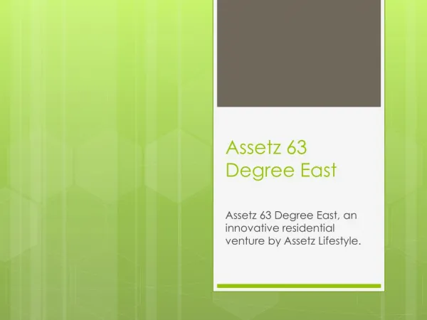 Assetz 63 Degree East 1, 2 and 3 BHK - Ranging - 685 to 1157 sqft, located at Off Sarjapur Road, 17.755 Acres, 1608 apa