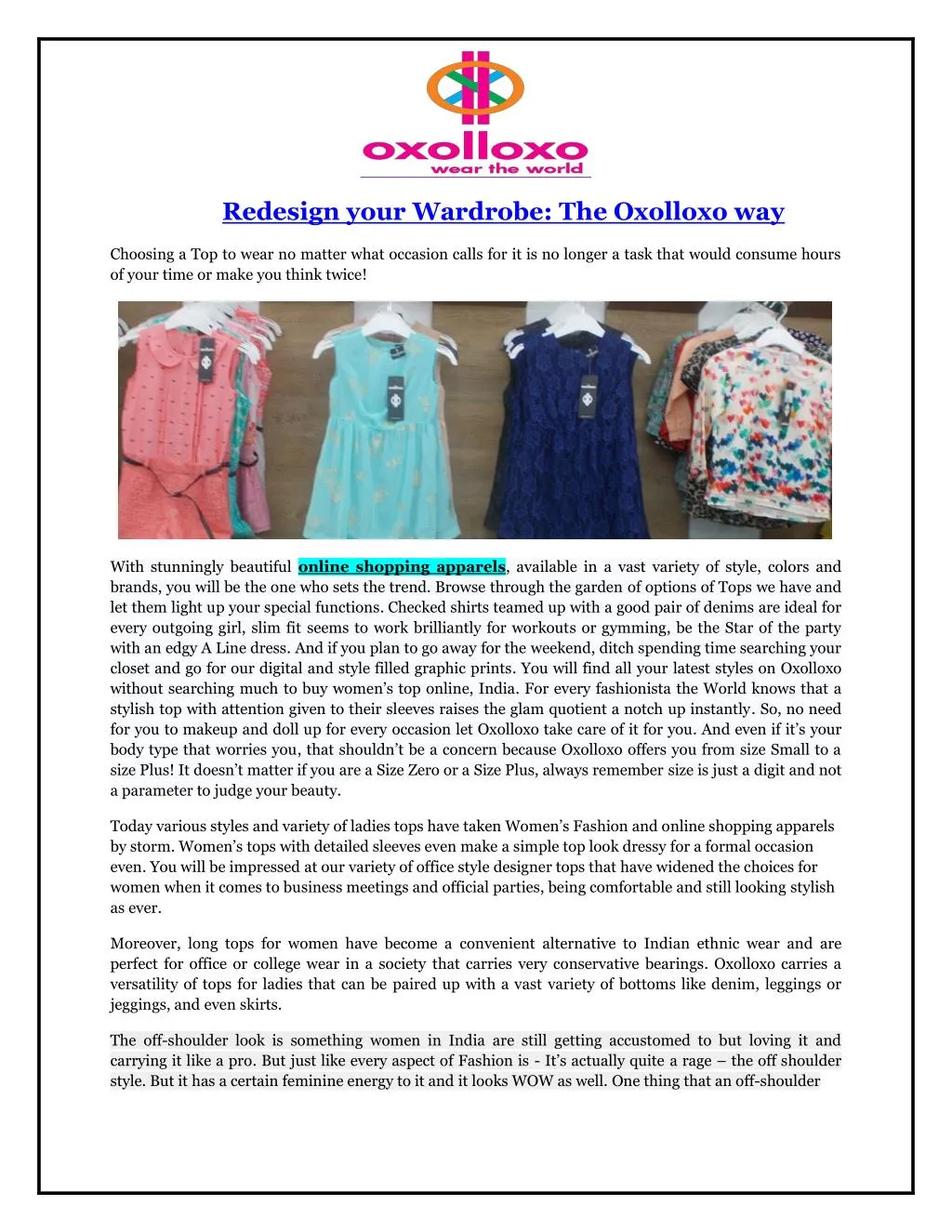 redesign your wardrobe the oxolloxo way