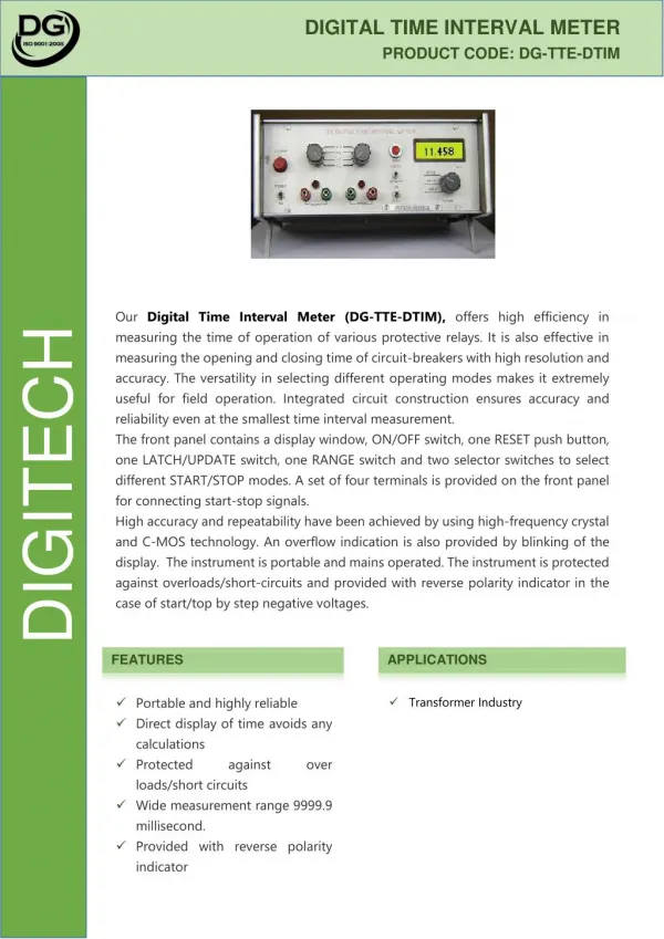 Digital Time Interval Meter - Digitech Roorkee