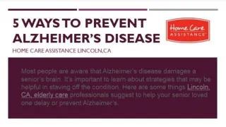 5 Ways to Prevent Alzheimer’s Disease - slide 1