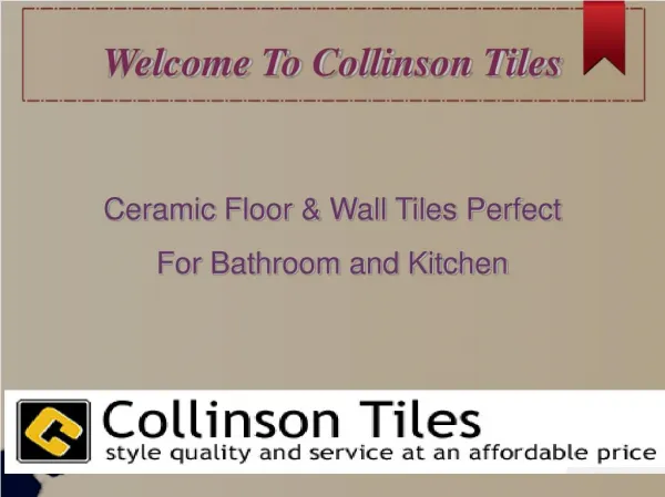 Ceramic Floor & Wall Tiles Perfect For Bathroom and Kitchen