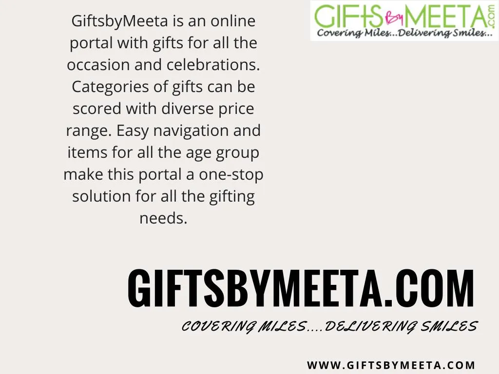 giftsbymeeta is an online portal with gifts