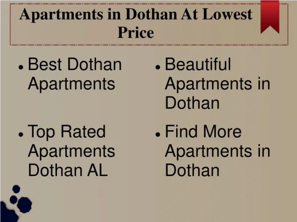 Apartments in Dothan With Carefree Lifestyle
