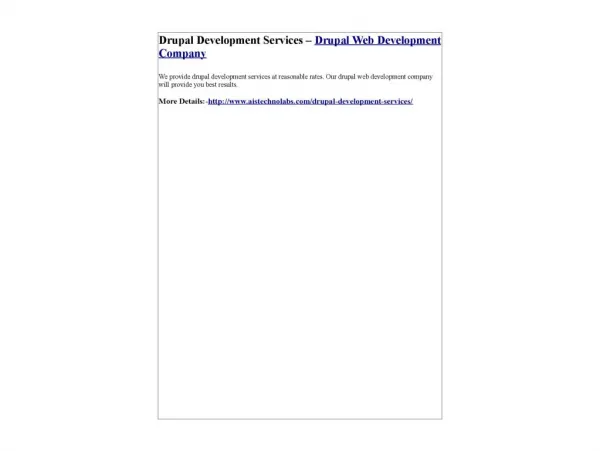 Drupal Development Services – Drupal Web Development Company