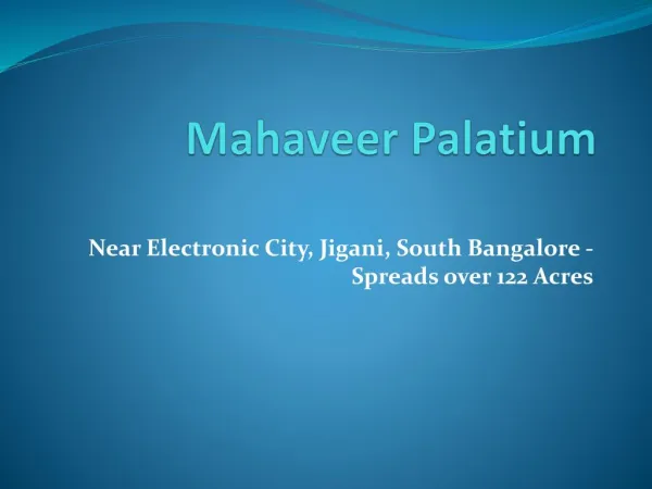 Mahaveer Palatium villa plots |starts@ 20.62lakhs| Jigani Bangalore-South