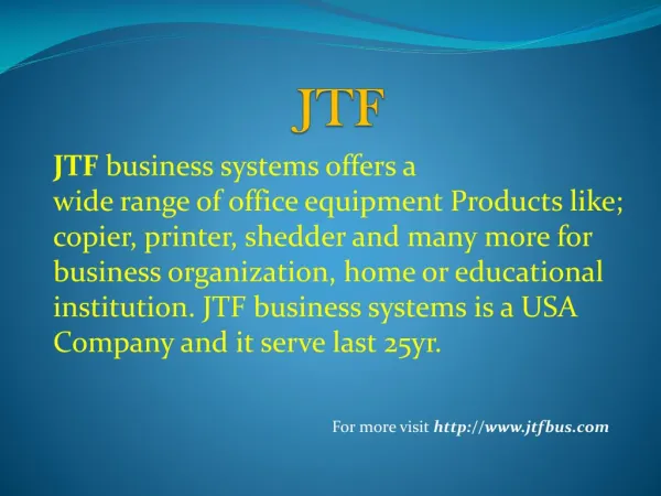 Services Provided by JTF Business Systems
