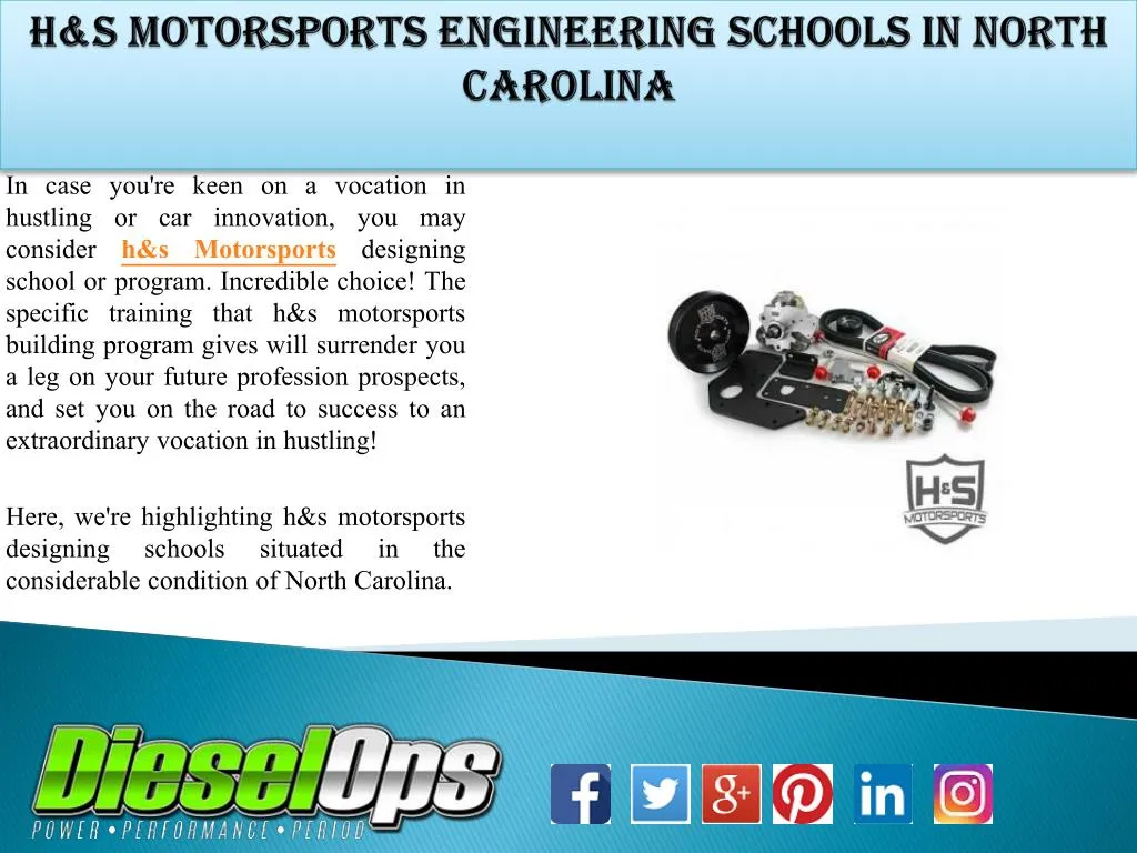 h s motorsports engineering schools in north carolina