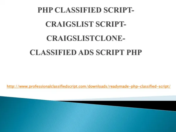 Php classified script- Craigslist Script- Craigslist Clone-Classified ads script php