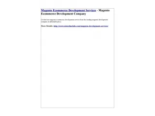 Magento Ecommerce Development Services - Magento Ecommerce Development Company