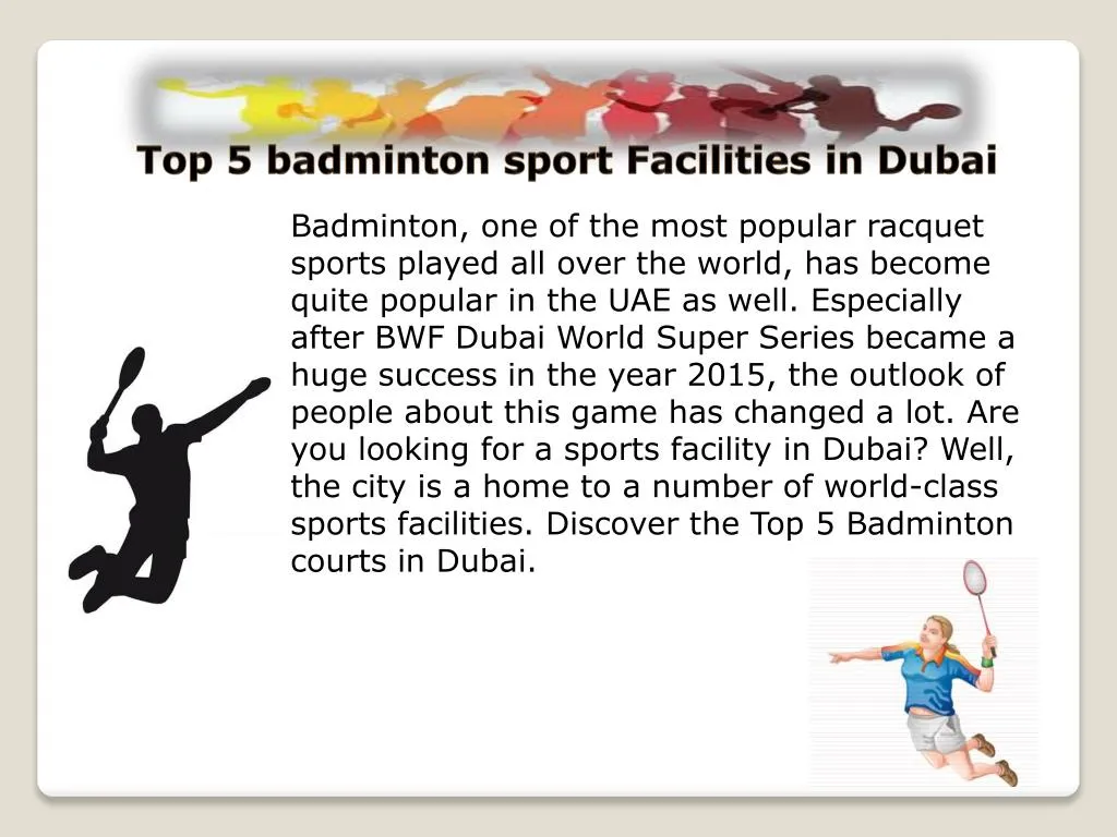 top 5 badminton sport facilities in dubai