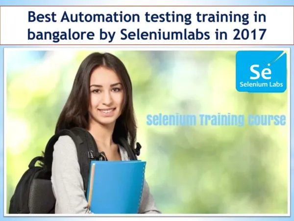 Best Selenium Corporate Training services  in bangalore by Seleniumlabs